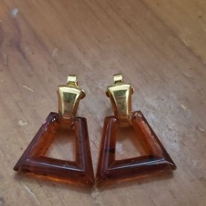 Vintage tortoise trifari earrings